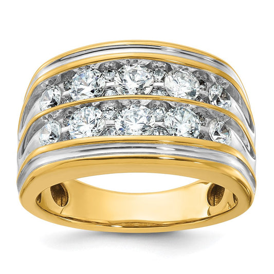 14k Yellow u0026 Rhodium Gold with White Rhodium Men's Diamond Ring Mounting
