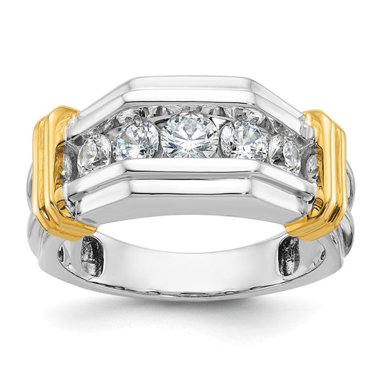 14k Two-tone Gold Men's Diamond Ring Mounting