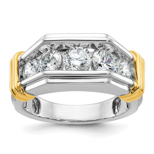 14k Two-tone Gold Men's Diamond Ring Mounting