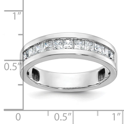 14k White Gold Men's 1 carat Diamond Complete Ring