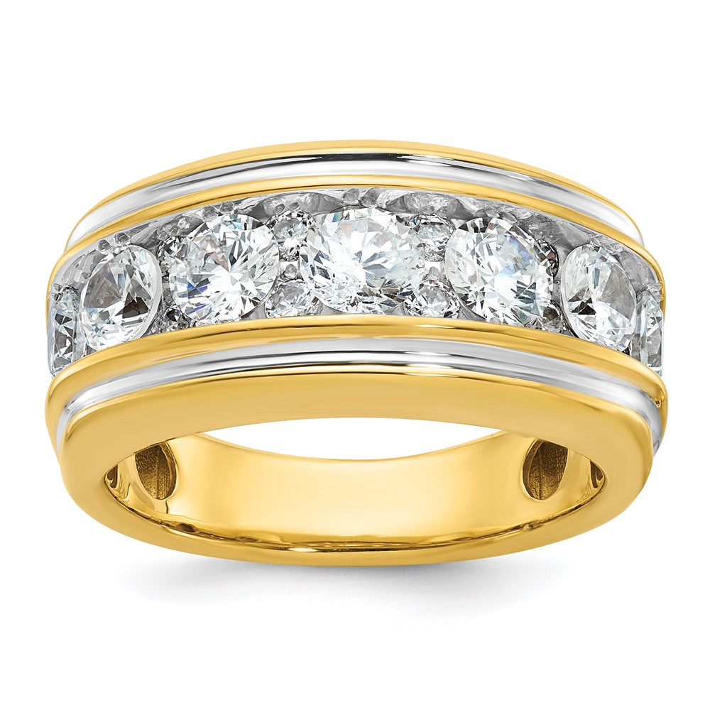 14k Yellow u0026 Rhodium Gold with White Rhodium Men's Diamond Ring Mounting