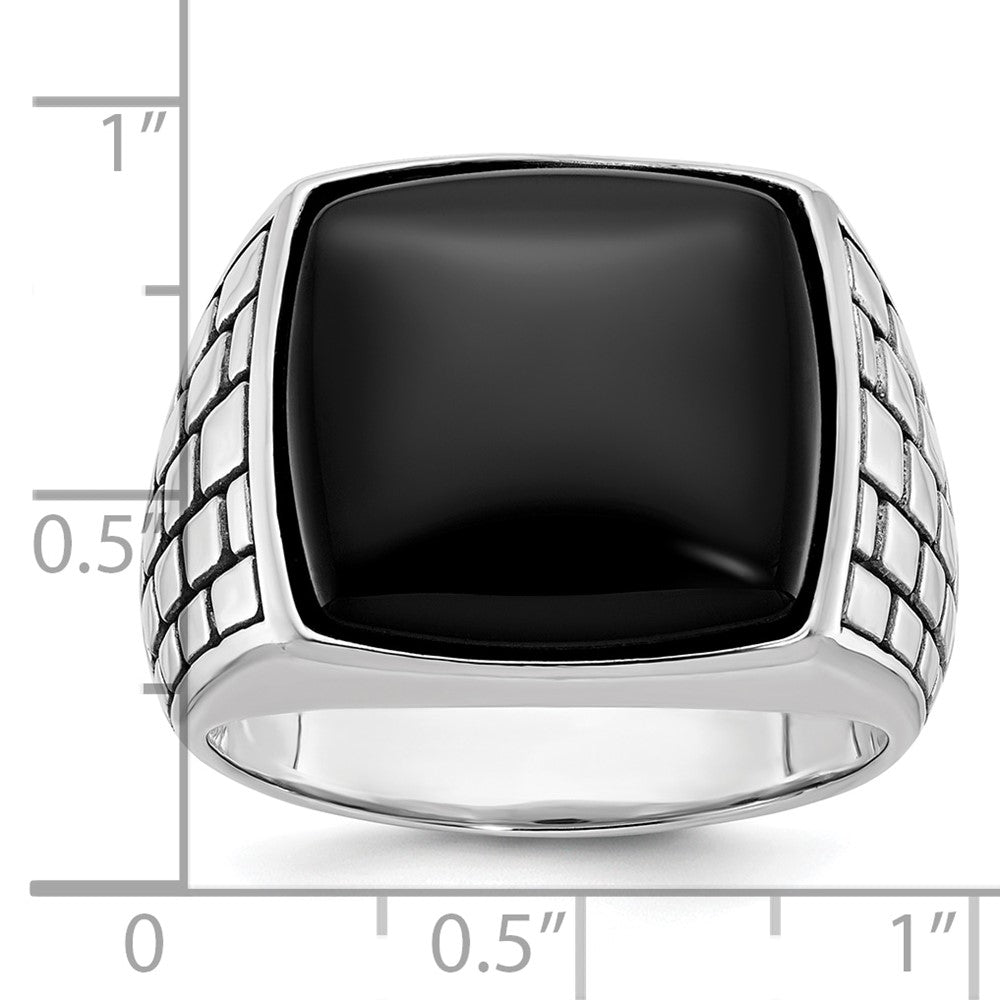 14k White Gold Men's Onyx Ring Mounting
