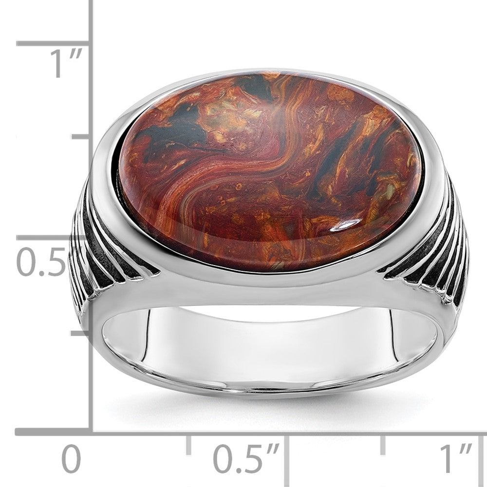 14k White Gold Men's Pietersite Ring Mounting