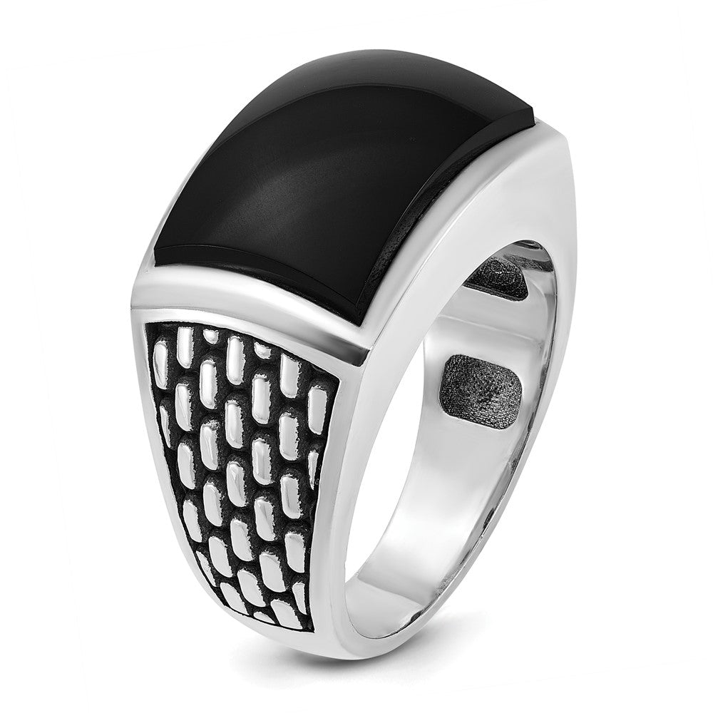 14k White Gold Men's Onyx Ring Mounting