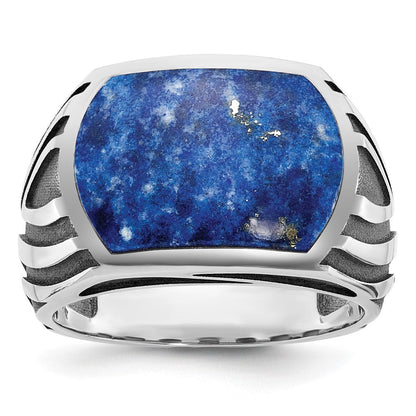 14k White Gold Men's Lapis Ring Mounting