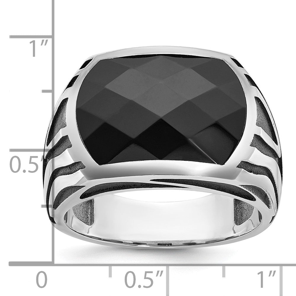 14k White Gold Men's Onyx Ring Mounting