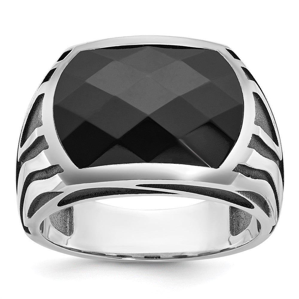 14k White Gold Men's Onyx Ring Mounting