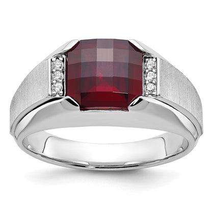 14k White Gold Men's Gemstone and Diamond Ring Mounting