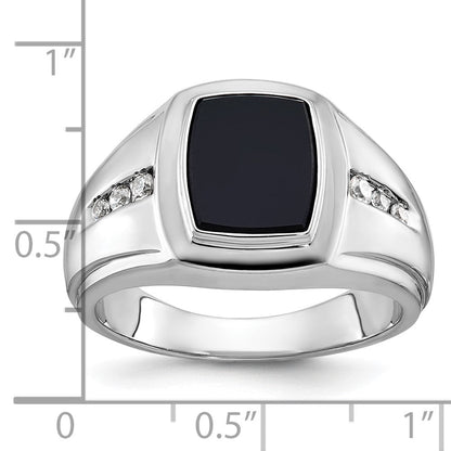 14k White Gold Men's Onyx and Diamond Ring Mounting