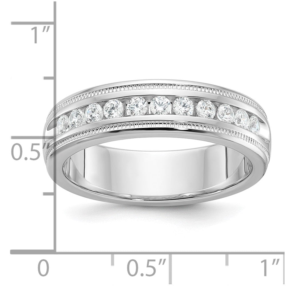 14k White Gold Men's 1/2 carat Diamond Milgrain Complete Ring