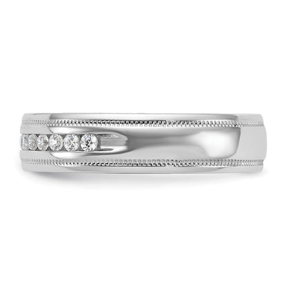 14k White Gold Men's 1/4 carat Diamond Milgrain Complete Ring