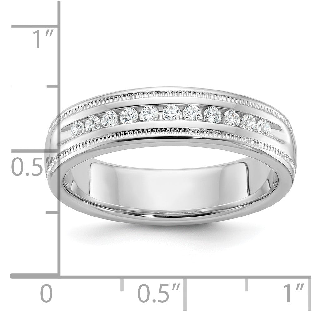 14k White Gold Men's Diamond Milgrain Ring Mounting