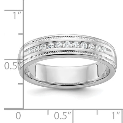 14k White Gold Men's Diamond Milgrain Ring Mounting