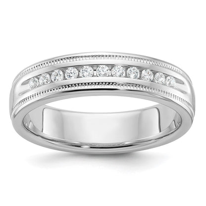 14k White Gold Men's Diamond Milgrain Ring Mounting