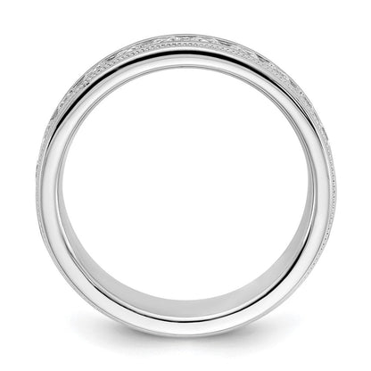 14k White Gold Men's Diamond Milgrain Ring Mounting