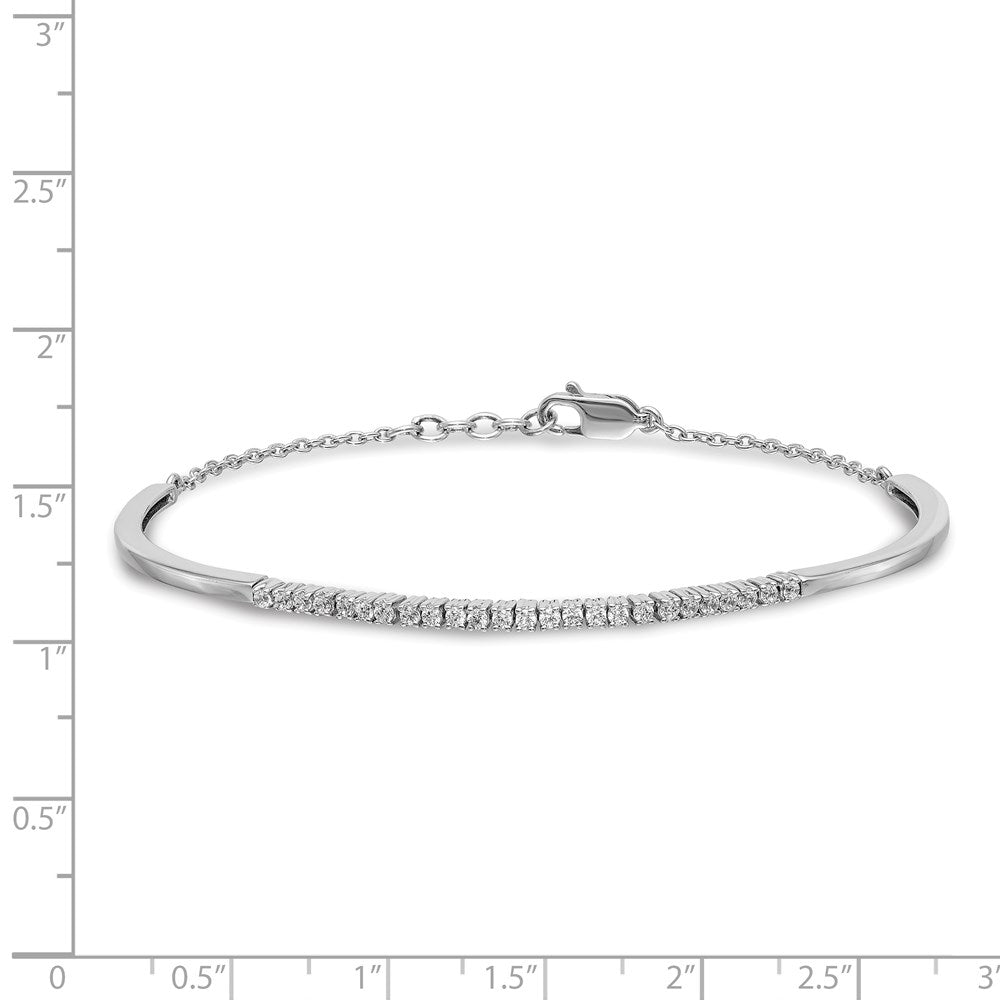 14k White Gold Natural Diamond Bangle Bracelet