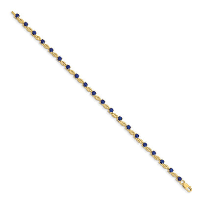 14k Yellow Gold Sapphire Bracelet