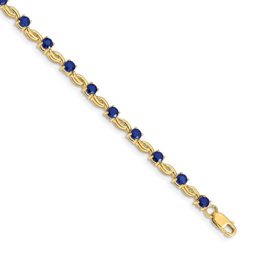 14k Yellow Gold Sapphire Bracelet