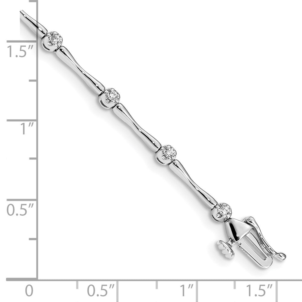 14k White Gold Natural Diamond Bracelet