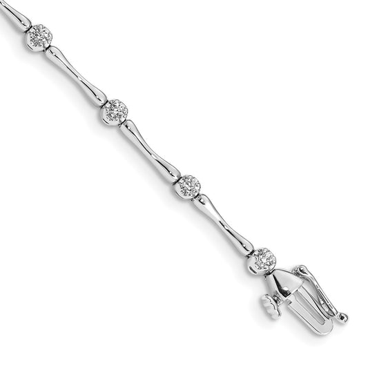 14k White Gold Natural Diamond Bracelet