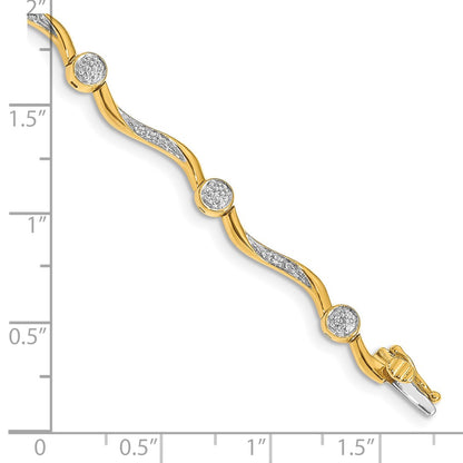 14k Yellow Gold Natural Diamond Bracelet