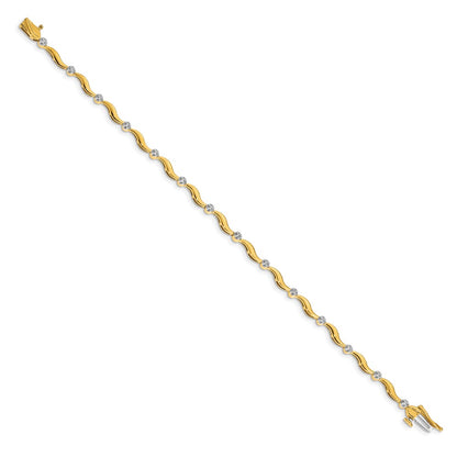 14k Yellow Gold Natural Diamond Bracelet