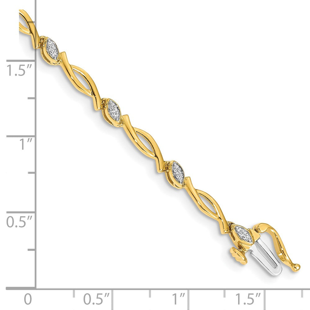 14k Yellow Gold Natural Diamond Bracelet