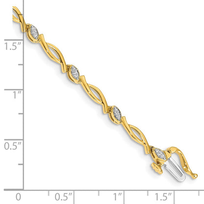 14k Yellow Gold Natural Diamond Bracelet