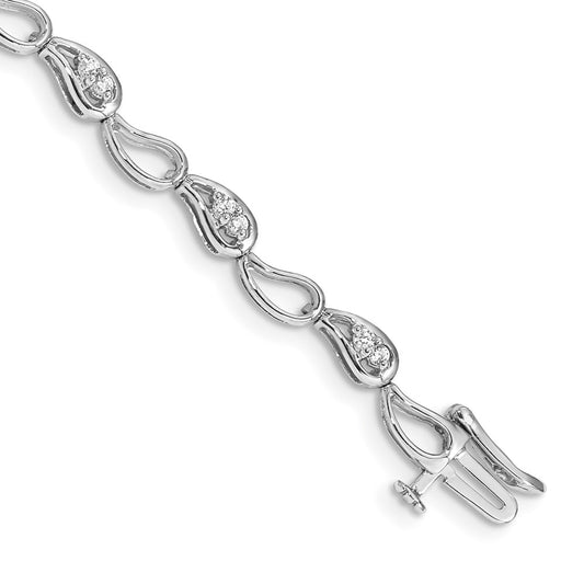 14k White Gold Natural Diamond Bracelet