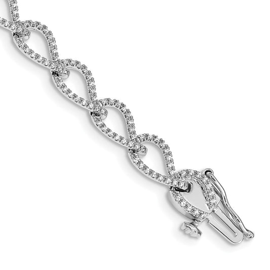 14k White Gold Natural Diamond Bracelet