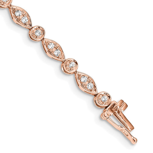 14k Rose Gold Natural Diamond Bracelet