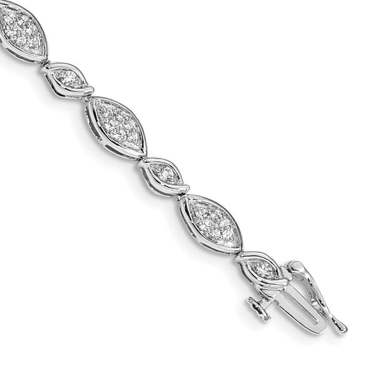 14k White Gold Natural Diamond Bracelet