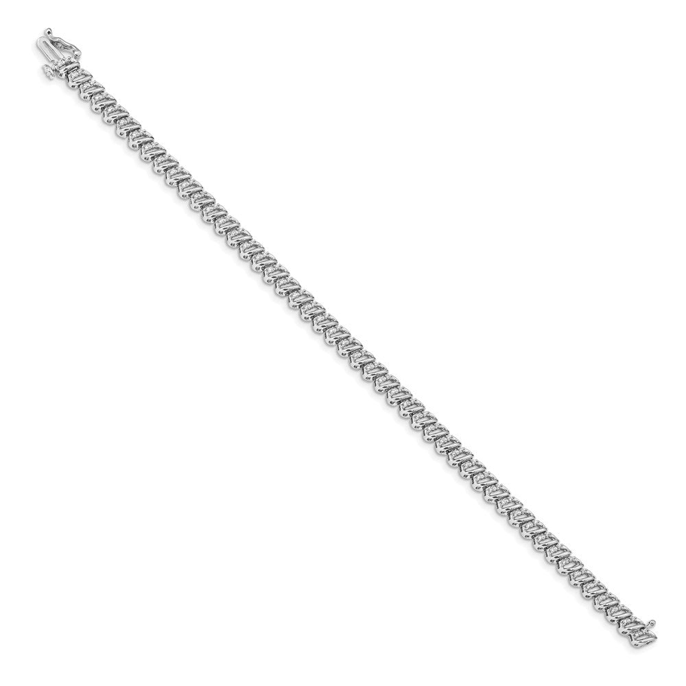 14k White Gold Natural Diamond Bracelet