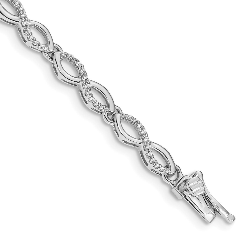 14k White Gold Natural Diamond Bracelet