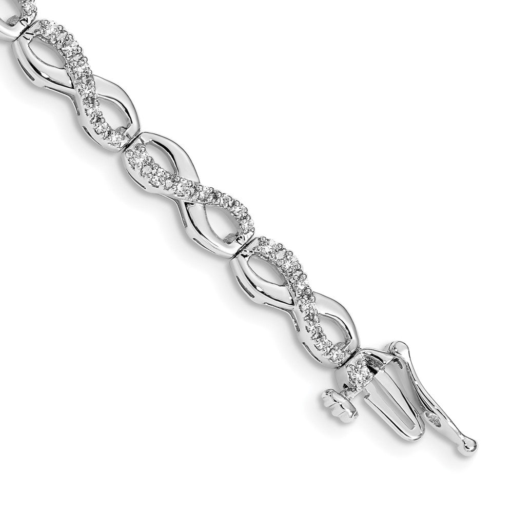 14k White Gold Natural Diamond Infinity Bracelet