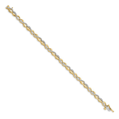 14k Yellow Gold Natural Diamond Infinity Link Bracelet