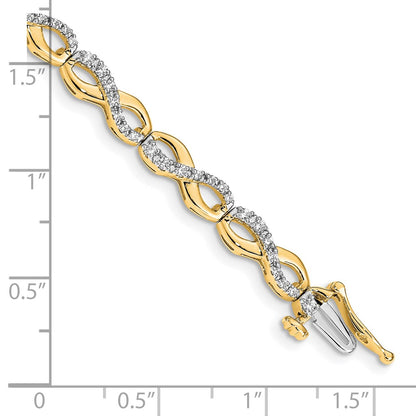 14k Yellow Gold Natural Diamond Infinity Link Bracelet