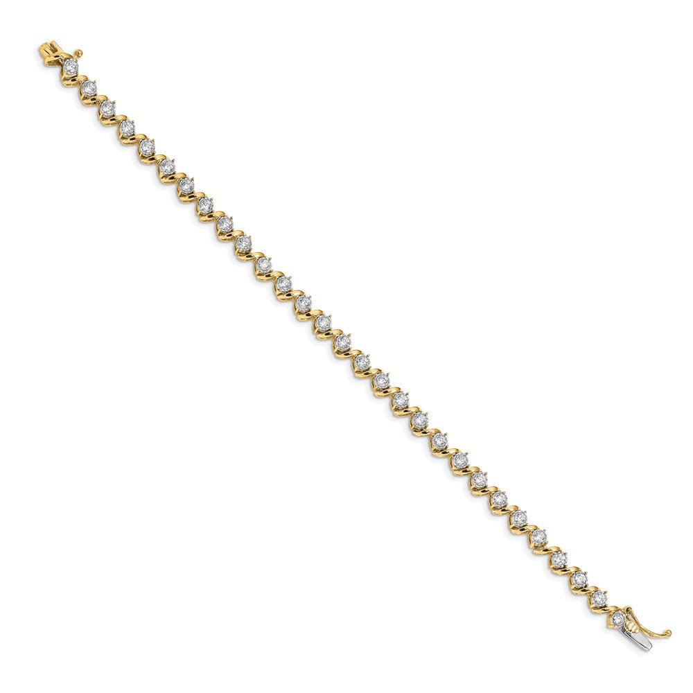14k Yellow Gold Natural Diamond Bracelet