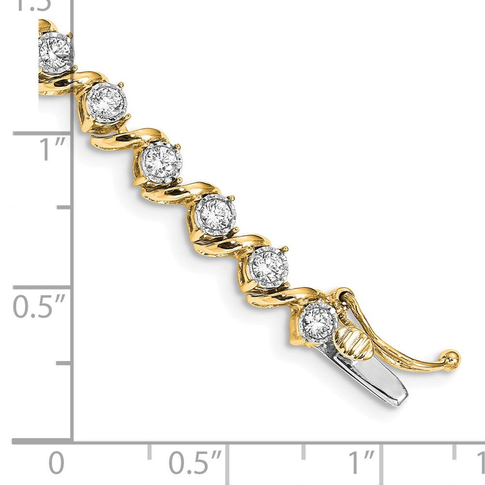 14k Yellow Gold Natural Diamond Bracelet