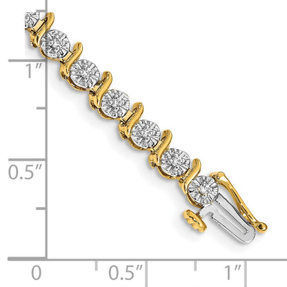 14k Yellow Gold Natural Diamond Bracelet