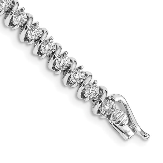 14k White Gold Natural Diamond Bracelet