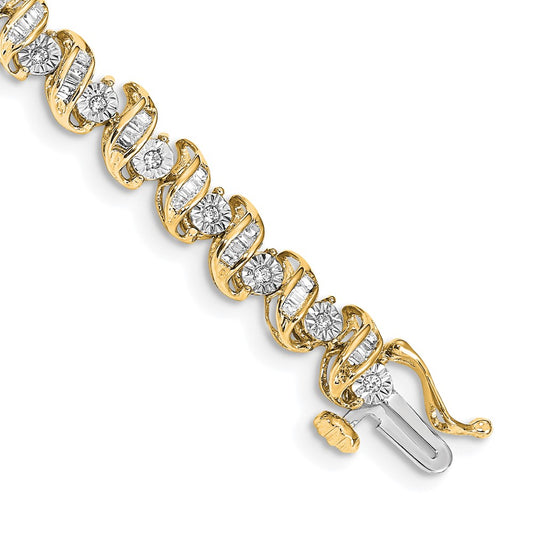 14k Yellow Gold Natural Diamond Bracelet