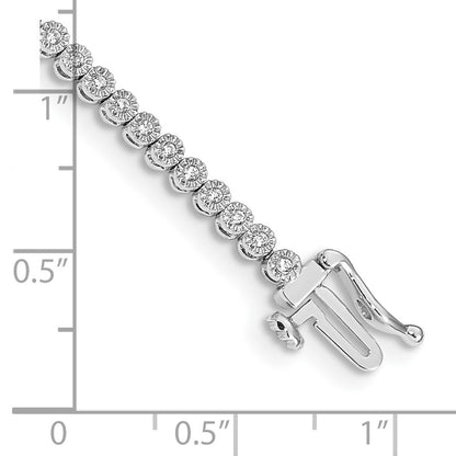 14k White Gold Natural Diamond Tennis Bracelet