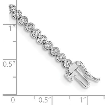 14k White Gold Natural Diamond Tennis Bracelet
