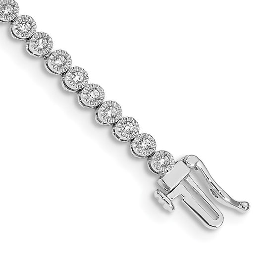 14k White Gold Natural Diamond Tennis Bracelet