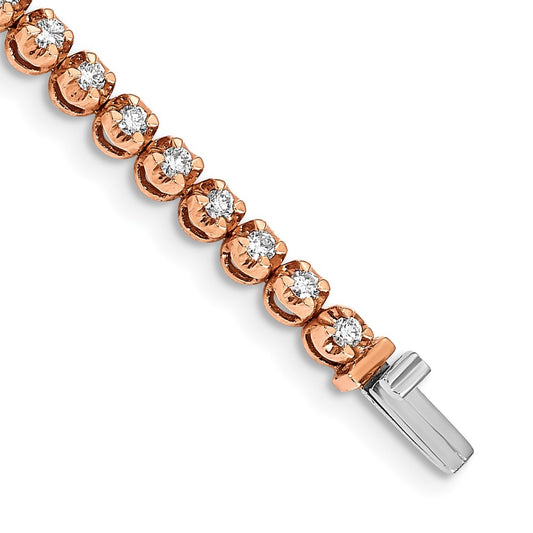 14k Rose Gold Natural Diamond Bracelet