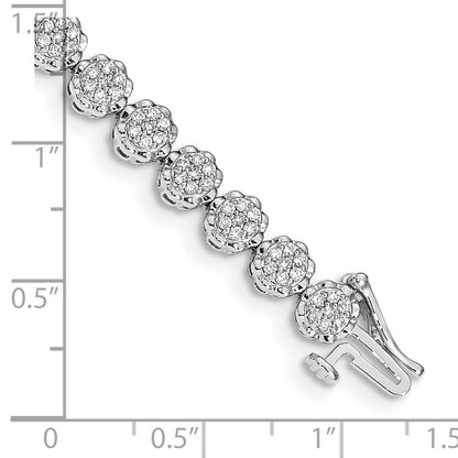 14k White Gold Natural Diamond Bracelet