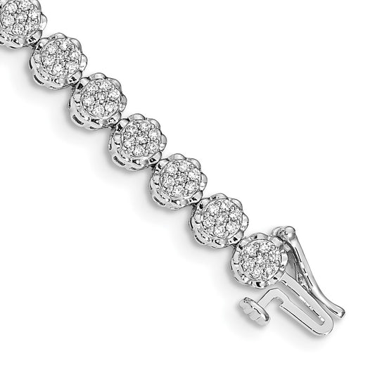 14k White Gold Natural Diamond Bracelet