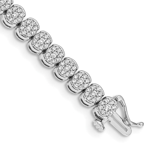 14k White Gold Natural Diamond Bracelet