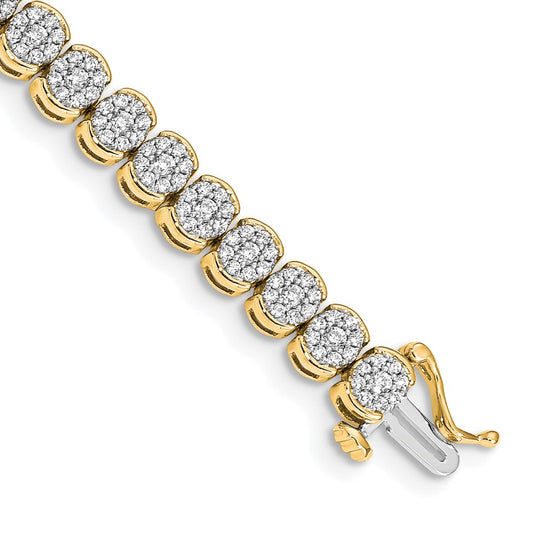 14k Yellow Gold Natural Diamond Bracelet